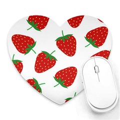 Seamless Pattern Fresh Strawberry Heart Mousepad by Salman4z