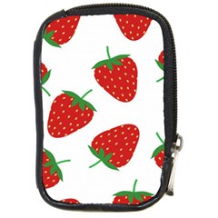 Seamless Pattern Fresh Strawberry Compact Camera Leather Case by Salman4z