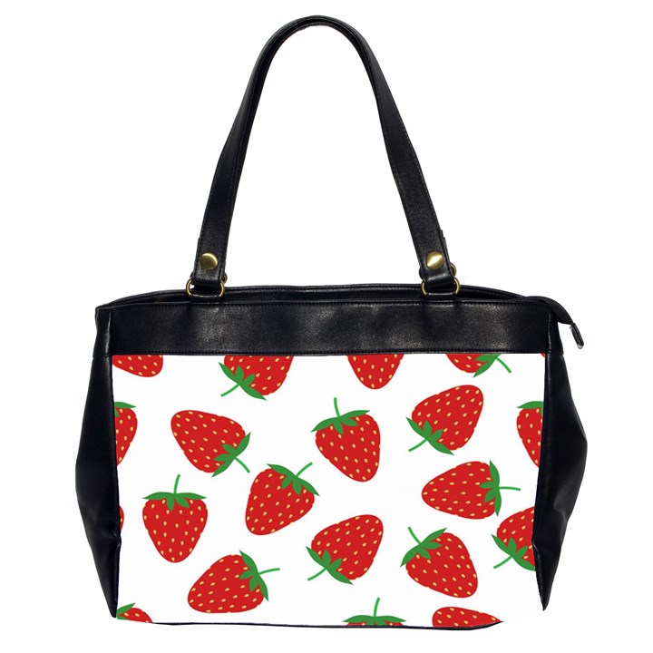 Seamless Pattern Fresh Strawberry Oversize Office Handbag (2 Sides)