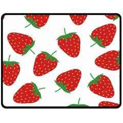 Seamless Pattern Fresh Strawberry Fleece Blanket (medium) by Salman4z