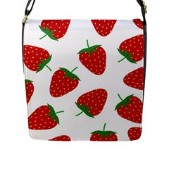 Seamless Pattern Fresh Strawberry Flap Closure Messenger Bag (l) by Salman4z