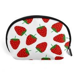 Seamless Pattern Fresh Strawberry Accessory Pouch (large) by Salman4z