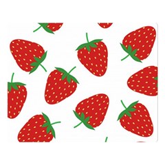 Seamless Pattern Fresh Strawberry Two Sides Premium Plush Fleece Blanket (large) by Salman4z