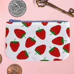 Seamless Pattern Fresh Strawberry Large Coin Purse by Salman4z