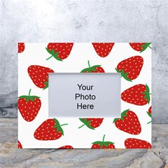 Seamless Pattern Fresh Strawberry White Tabletop Photo Frame 4 x6  by Salman4z