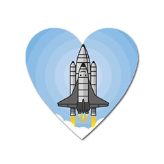 Rocket Shuttle Spaceship Science Heart Magnet by Salman4z