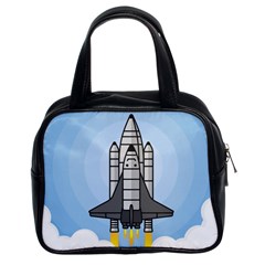 Rocket Shuttle Spaceship Science Classic Handbag (two Sides) by Salman4z