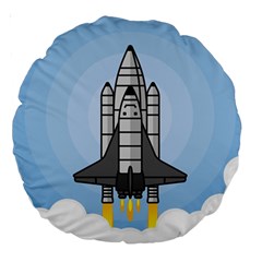 Rocket Shuttle Spaceship Science Large 18  Premium Round Cushions by Salman4z