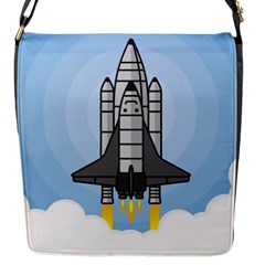 Rocket Shuttle Spaceship Science Flap Closure Messenger Bag (s) by Salman4z