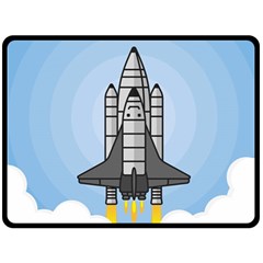 Rocket Shuttle Spaceship Science Two Sides Fleece Blanket (large) by Salman4z