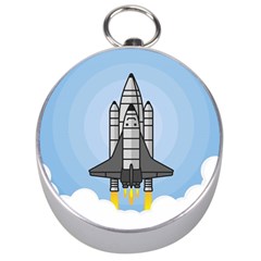 Rocket Shuttle Spaceship Science Silver Compasses by Salman4z