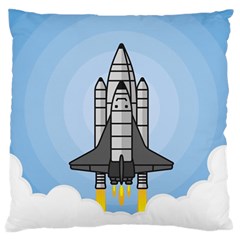 Rocket Shuttle Spaceship Science Large Premium Plush Fleece Cushion Case (one Side) by Salman4z