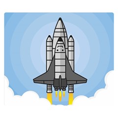 Rocket Shuttle Spaceship Science Two Sides Premium Plush Fleece Blanket (small) by Salman4z