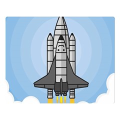 Rocket Shuttle Spaceship Science Two Sides Premium Plush Fleece Blanket (large) by Salman4z