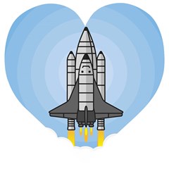 Rocket Shuttle Spaceship Science Wooden Puzzle Heart by Salman4z