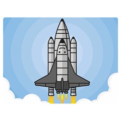 Rocket Shuttle Spaceship Science Premium Plush Fleece Blanket (extra Small) by Salman4z