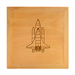 Rocket Shuttle Spaceship Science Wood Photo Frame Cube by Salman4z