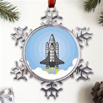 Rocket Shuttle Spaceship Science Metal Large Snowflake Ornament Front