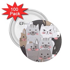 Cute Cats Seamless Pattern 2 25  Buttons (100 Pack)  by Salman4z