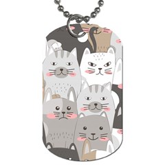 Cute Cats Seamless Pattern Dog Tag (one Side)