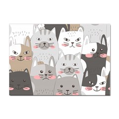 Cute Cats Seamless Pattern Sticker A4 (10 Pack)