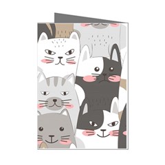 Cute Cats Seamless Pattern Mini Greeting Cards (pkg Of 8) by Salman4z