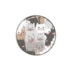 Cute Cats Seamless Pattern Hat Clip Ball Marker by Salman4z