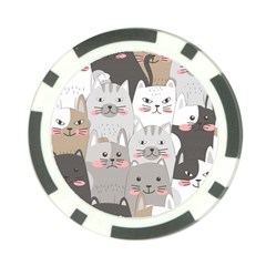 Cute Cats Seamless Pattern Poker Chip Card Guard by Salman4z