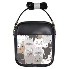 Cute Cats Seamless Pattern Girls Sling Bag