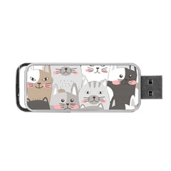 Cute Cats Seamless Pattern Portable Usb Flash (two Sides) by Salman4z