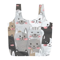 Cute Cats Seamless Pattern Full Print Recycle Bag (l) by Salman4z