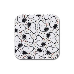 Dog Pattern Rubber Square Coaster (4 Pack) by Salman4z