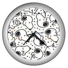 Dog Pattern Wall Clock (silver) by Salman4z