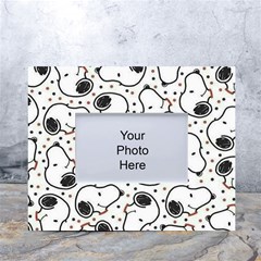 Dog Pattern White Tabletop Photo Frame 4 x6  by Salman4z