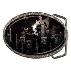 City Night Moon Skyline Skyscraper Belt Buckles by Salman4z