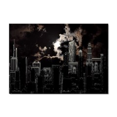 City Night Moon Skyline Skyscraper Sticker A4 (10 Pack) by Salman4z