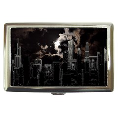 City Night Moon Skyline Skyscraper Cigarette Money Case by Salman4z