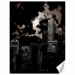 City Night Moon Skyline Skyscraper Canvas 12  x 16 