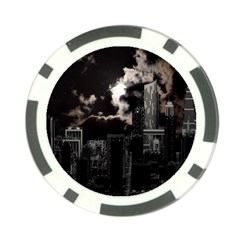 City Night Moon Skyline Skyscraper Poker Chip Card Guard by Salman4z