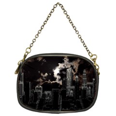 City Night Moon Skyline Skyscraper Chain Purse (Two Sides)