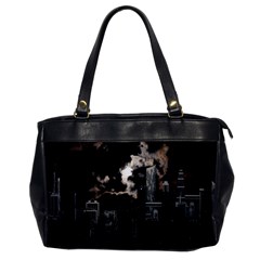 City Night Moon Skyline Skyscraper Oversize Office Handbag by Salman4z