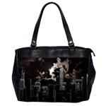 City Night Moon Skyline Skyscraper Oversize Office Handbag (2 Sides) Front