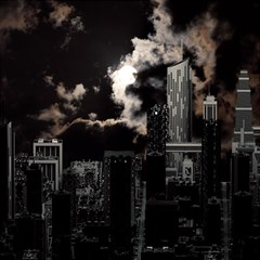 City Night Moon Skyline Skyscraper Play Mat (square) by Salman4z