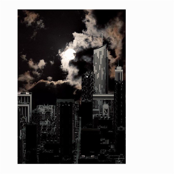 City Night Moon Skyline Skyscraper Large Garden Flag (Two Sides)