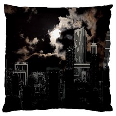 City Night Moon Skyline Skyscraper Large Cushion Case (one Side) by Salman4z