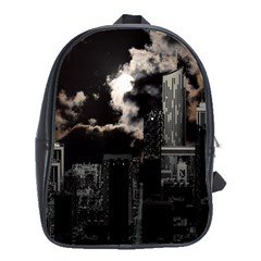 City Night Moon Skyline Skyscraper School Bag (xl) by Salman4z