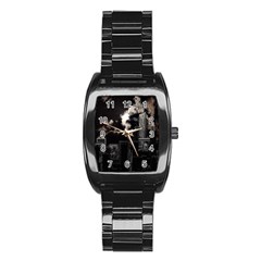 City Night Moon Skyline Skyscraper Stainless Steel Barrel Watch by Salman4z