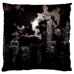 City Night Moon Skyline Skyscraper Standard Premium Plush Fleece Cushion Case (two Sides) by Salman4z