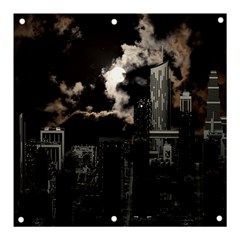 City Night Moon Skyline Skyscraper Banner And Sign 3  X 3  by Salman4z