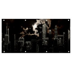 City Night Moon Skyline Skyscraper Banner And Sign 8  X 4  by Salman4z